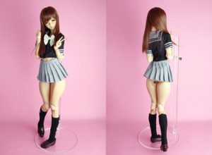 クアラントット学園 セーラー服(グレー) & カーディガン(黒)セット